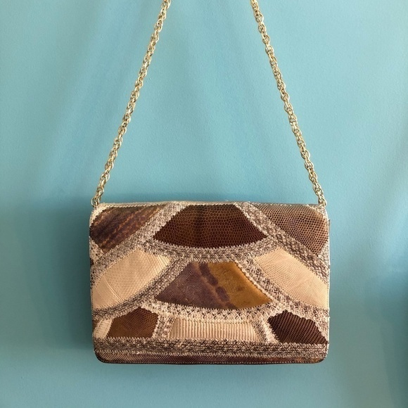 Marle Handbags - Marle Vintage Faux Snakeskin Patchwork Purse